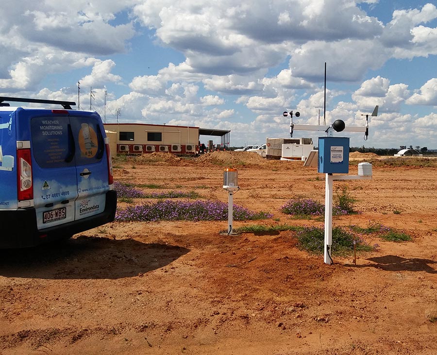 Weather Station Installation Service Weather Maestro with 2m mast at Feedlot