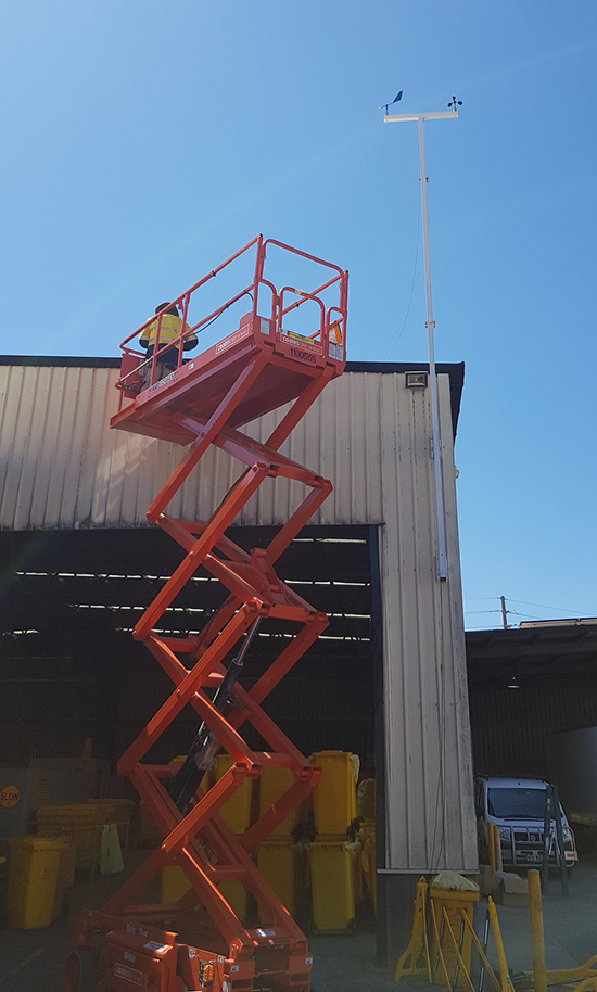 Weather Station Servicing for Wind Warning System at Shipping Container Yard