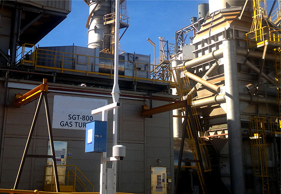 Weather Maestro weather station installed at gas turbine power station