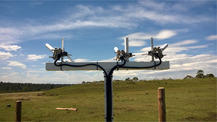 Environdata Solar Radiation Sensors Mounted to Weather Station Cross Arm
