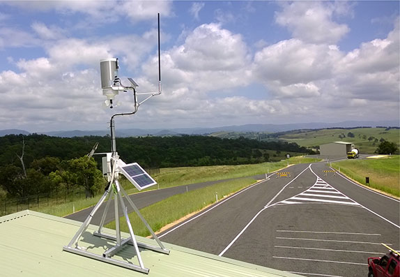 Roof-mounted WeatherMaster 3000 weather station at waste transfer facility