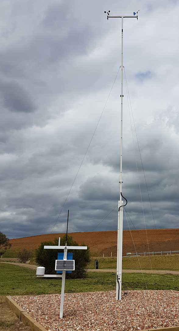 Relative Humidity Sensor in Sensor Shelter attached to Full 10-metre Mast Weather Station