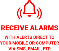 Receive alerts direct to your mobile phone or via SMS Email or FTP